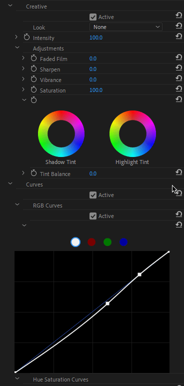 Effect Controls - Lumentri Color